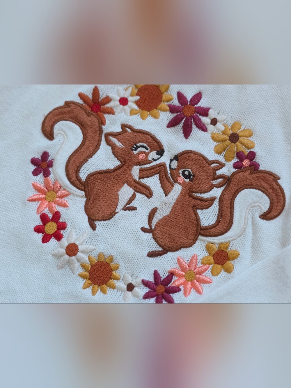 Gymboee "Happy Harvest"embroidered squirrel sweater - Picture 6 of 9